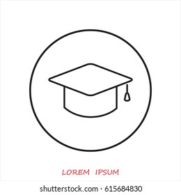 Line icon- graduation cap