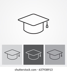 Line icon- graduation cap