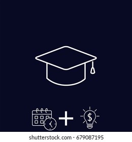 Line icon- graduation cap