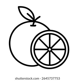 line icon grapefruit on white background
Vector icon on the theme of fruits and vegetables movement