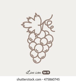 Line icon- grapes