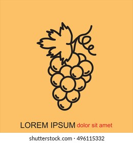 Line icon- grapes
