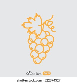 Line icon- grapes