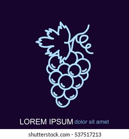 Line icon- grapes