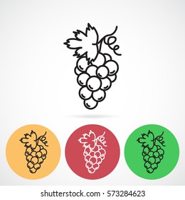 Line icon- grapes