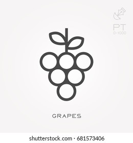Line icon grapes