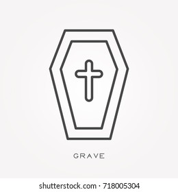 Line icon grave