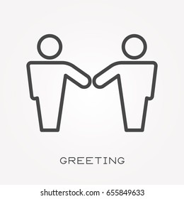 Line icon greeting