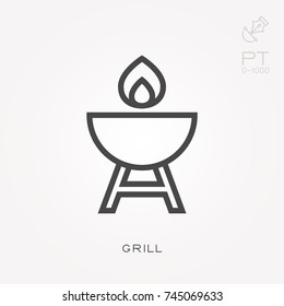 Line icon grill