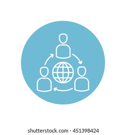 Line icon- Group of  People Around the World