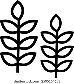 Line icon of growing plants symbolizing sustainable farming, eco-friendly agriculture, or organic cultivation.
