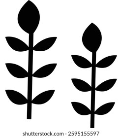 Line icon of growing plants symbolizing sustainable farming, eco-friendly agriculture, or organic cultivation.