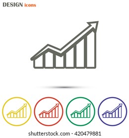 Line icon- growth diagram
