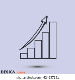 Line icon- growth diagram