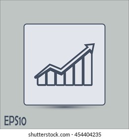 Line icon- growth diagram