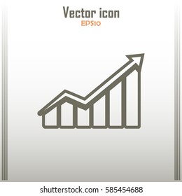 Line icon- growth diagram