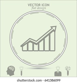 Line icon- growth diagram