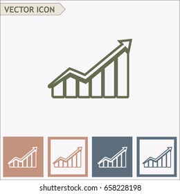 Line icon- growth diagram