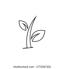 line icon growth plants vector isolated on white background