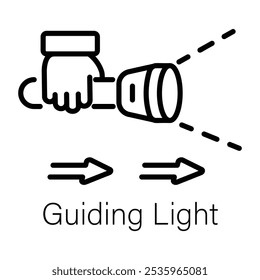 Um ícone de linha de luz guia 