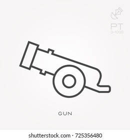Line icon gun