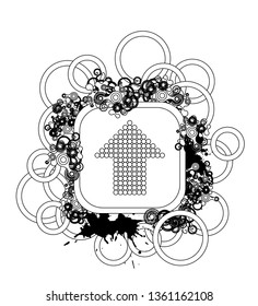 Line icon with gunge elements. Arrow in up direction. Vector.