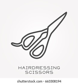 Line icon hairdressing scissors