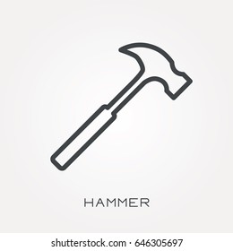 Line Icon Hammer