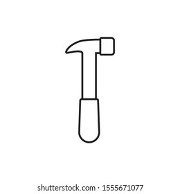 Line icon hammer. Isolated vector illustration of icon sign concept for your web site mobile app logo UI design.