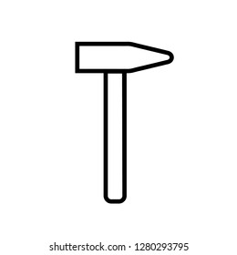 Line icon hammer, logo on white background