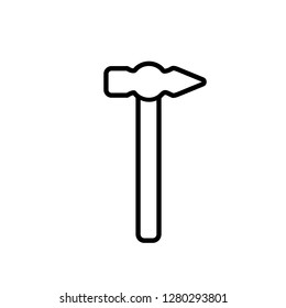 Line icon hammer, logo on white background