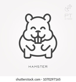Line icon hamster