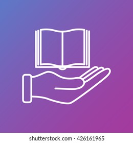 Line icon- Hand and book