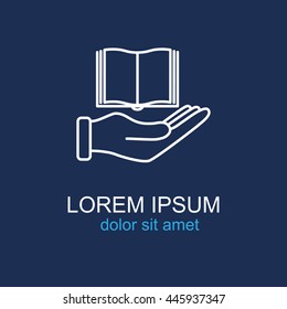 Line icon- Hand and book