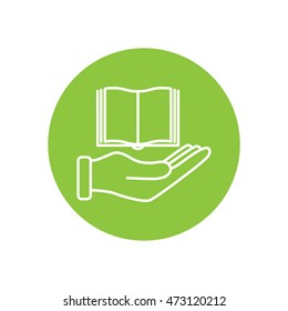 Line icon- Hand and book