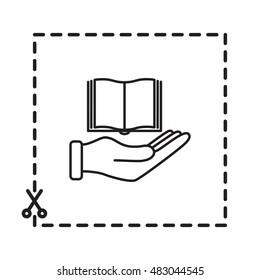 Line icon- Hand and book