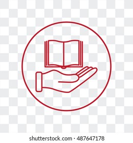 Line icon- Hand and book