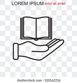 Line icon- Hand and book