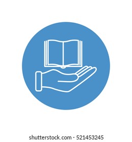 Line icon- Hand and book