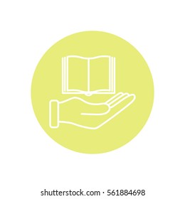 Line icon- Hand and book