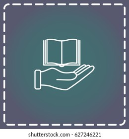 Line icon- Hand and book