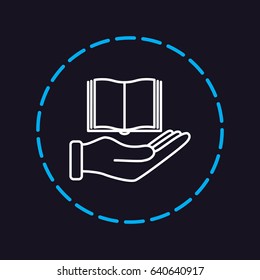 Line icon- Hand and book