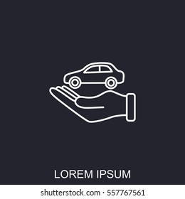 Line icon- hand and car
