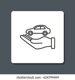 Line icon- hand and car