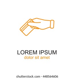 Line icon- hand credit card