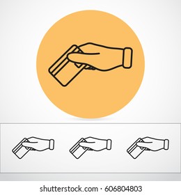 Line icon- hand credit card