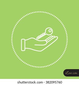 Line icon-  hand with keys
