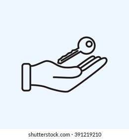 Icono de línea con teclas