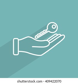Line icon-  hand with keys