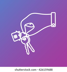 Line icon-  hand with keys